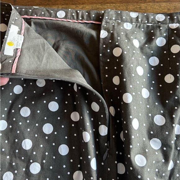 Boden Brown Lined Cotton Polkadot A-Line Skirt Size 12 - Picture 6 of 10